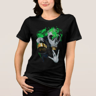 Toxische Gasmaske: Neonflammen Tri-Blend Shirt