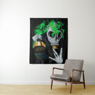 Toxische Gasmaske: Neonflammen Wandteppich