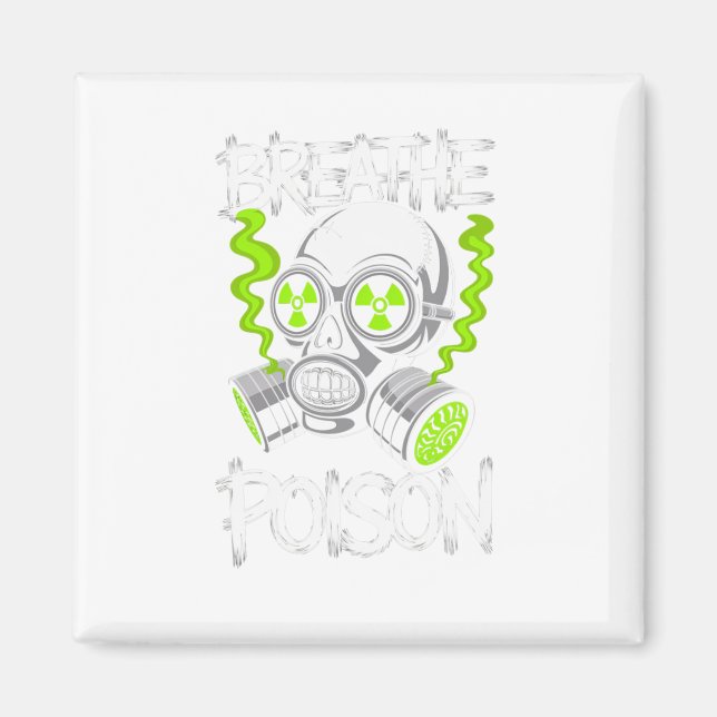 Toxischer Totenkopf-Sticker  Magnet (Vorne)