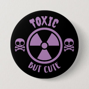Toxisches, aber Niedliches Warnzeichen Button