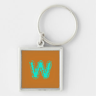 Toxisches Orangengrün, Creepy Monogram Schlüsselanhänger