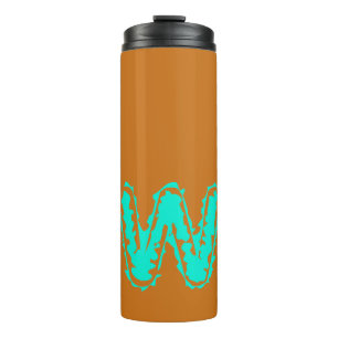 Toxisches Orangengrün, Creepy Monogram Thermosbecher