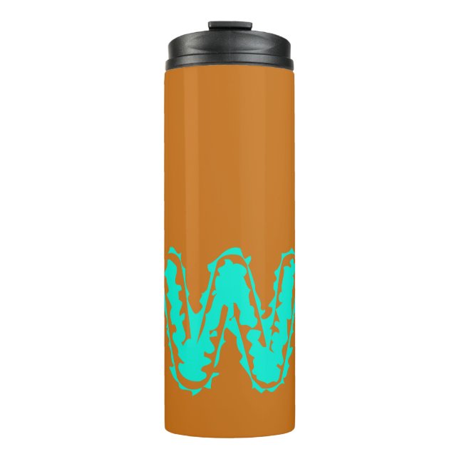 Toxisches Orangengrün, Creepy Monogram Thermosbecher (Vorderseite)