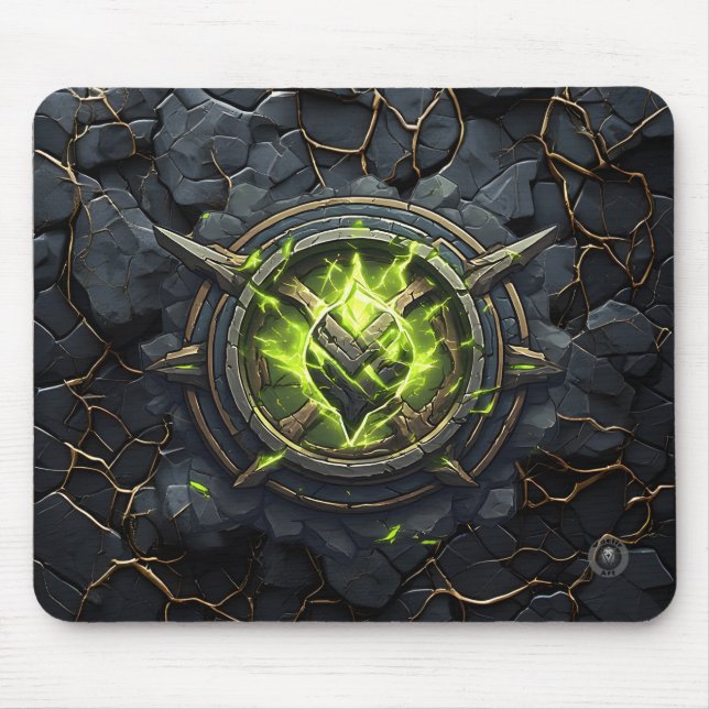 Toxisches Runen-Gamer-Emblem Mousepad (Vorne)