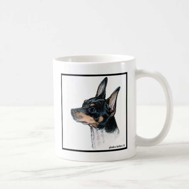 Toy Fox Terrier Art von Glenda S. Harlan Kaffeetasse (Rechts)