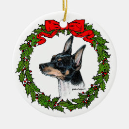 Toy Fox Terrier Art von Glenda S. Harlan Keramik Ornament