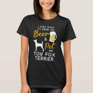 Toy Fox Terrier Dog Beer Lover Eigentümer Xmas Geb T-Shirt