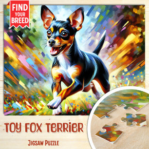 Toy Fox Terrier Dog Portrait Akryllische Art Print Puzzle