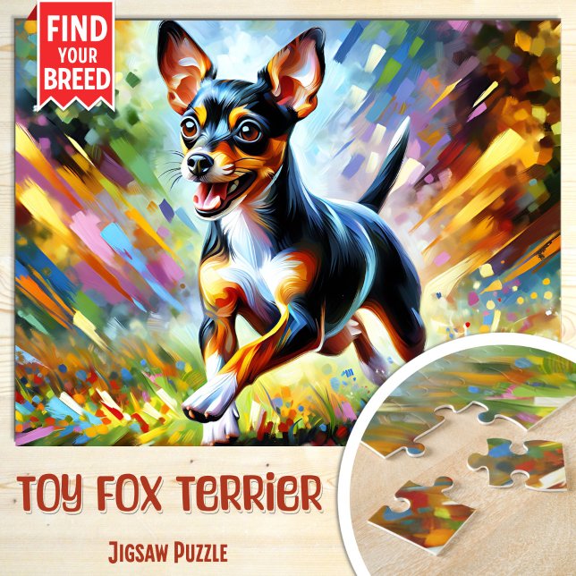 Toy Fox Terrier Dog Portrait Akryllische Art Print Puzzle (Von Creator hochgeladen)