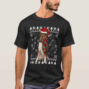 Toy Fox Terrier Dog Weihnachtsmannmütze Weihnacht T-Shirt