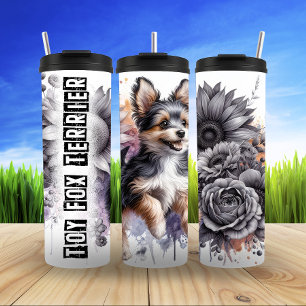 Toy Fox Terrier Floral Fun Thermosbecher