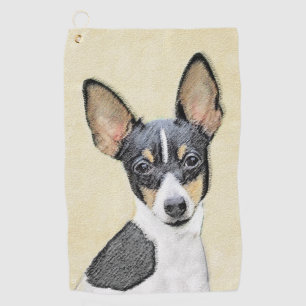 Toy Fox Terrier Malerei - Süße originelle Hundekun Golfhandtuch