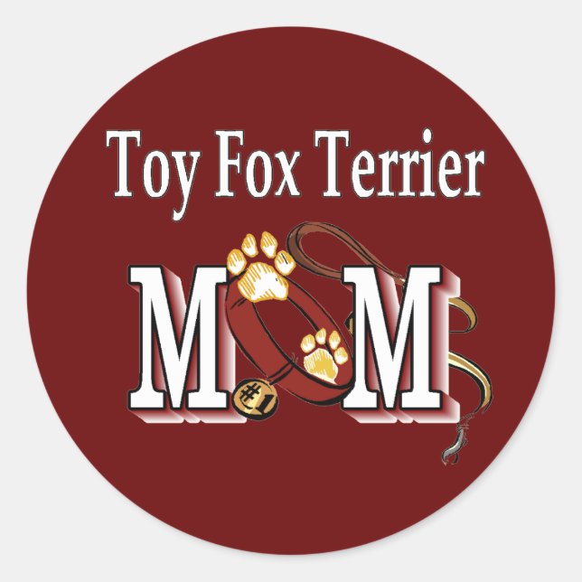 Toy Fox Terrier MAMA Geschenke Runder Aufkleber (Vorderseite)