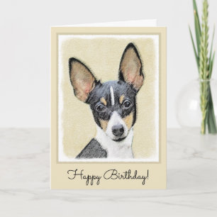 Toy Fox Terrier Painting - Niedliche Original Dog Karte