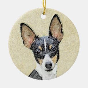 Toy Fox Terrier Painting - Niedliche Original Dog  Keramik Ornament