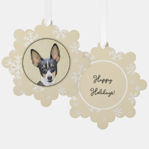 Toy Fox Terrier Painting - Niedliche Original Dog Ornament Karte