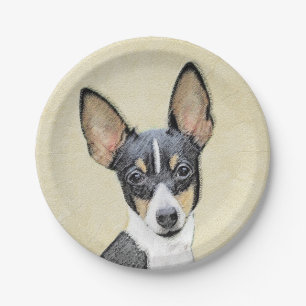 Toy Fox Terrier Painting - Niedliche Original Dog Pappteller