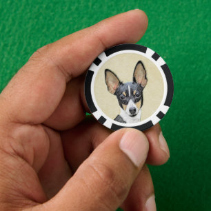 Toy Fox Terrier Painting - Niedliche Original Dog Pokerchips