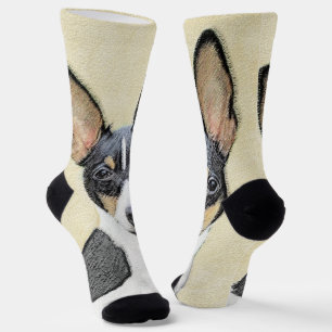 Toy Fox Terrier Painting - Niedliche Original Dog Socken