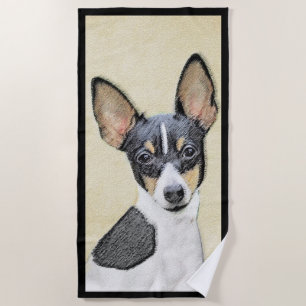 Toy Fox Terrier Painting - Niedliche Original Dog  Strandtuch