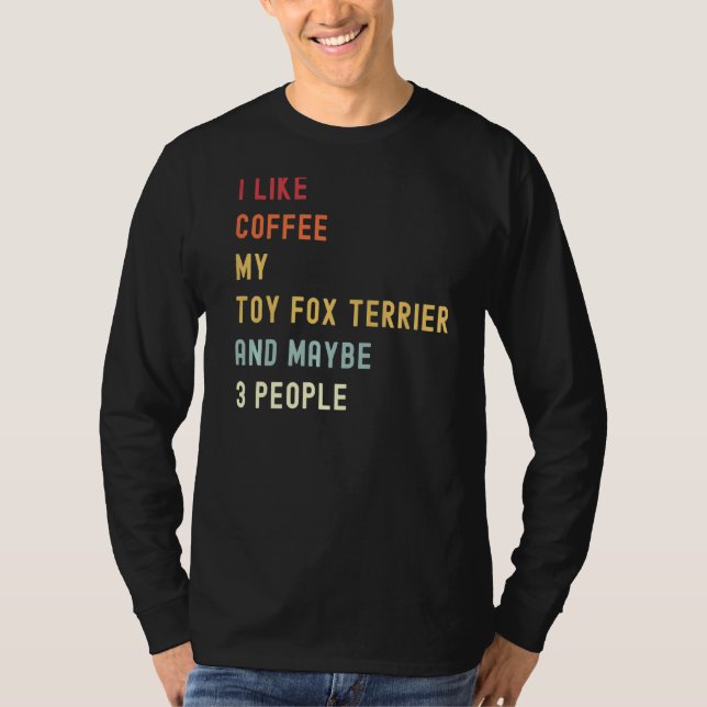 Toy Fox Terrier Retro Hund und Kaffee T-Shirt (Vorderseite)