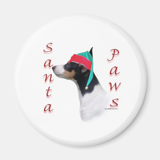 Toy Fox Terrier Santa Paws Magnet (Vorne)