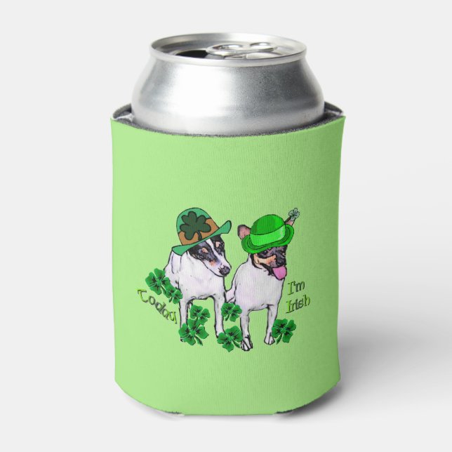 Toy Fox Terrier St Patricks Day Dosenkühler (Kanne Vorderseite)