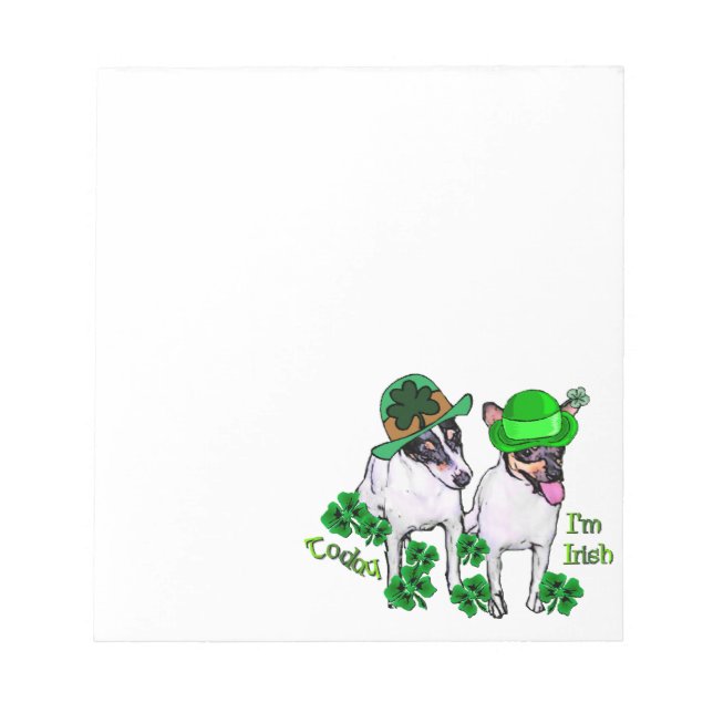 Toy Fox Terrier St Pattys Notizblock (Vorderseite)