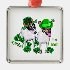 Toy Fox Terrier St Pattys Ornament Aus Metall