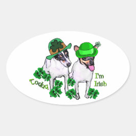 Toy Fox Terrier St Pattys Ovaler Aufkleber