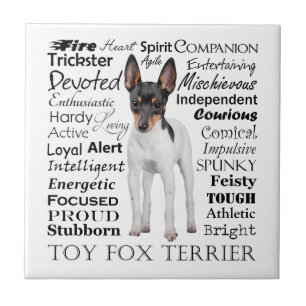 Toy Fox Terrier Tracks Tile Fliese