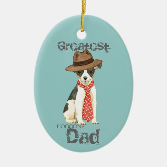 Toy Fox Terrier Vater Keramik Ornament (Vorne)
