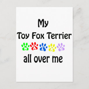 Toy Fox Terrier Walks Design Postkarte
