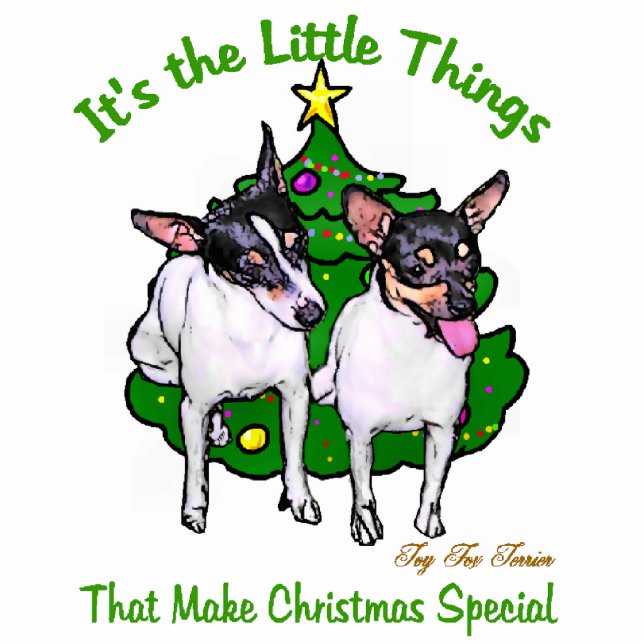 Toy Fox Terrier Weihnachtsgeschenke Ornament Fotoskulptur Ornament (Vorne)