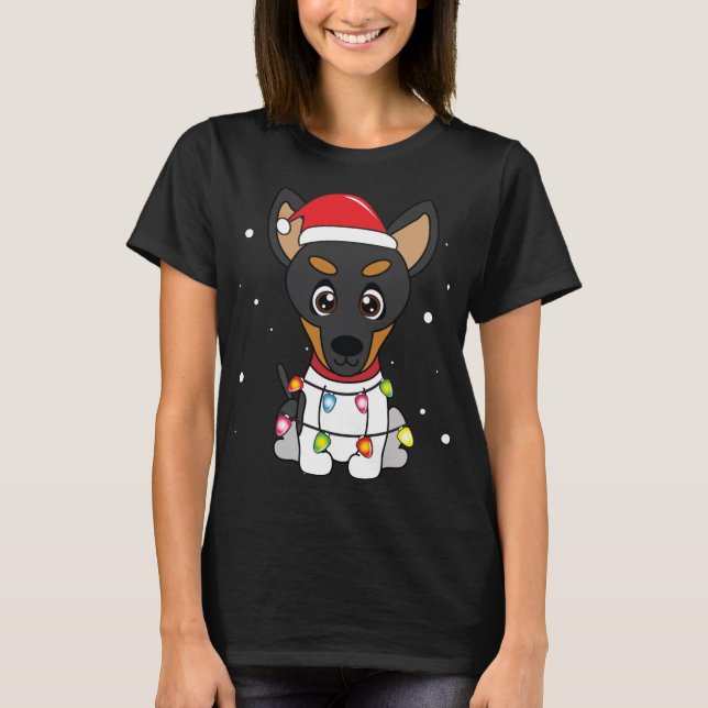 Toy Fox Terrier Weihnachtslicht Mama Vater Dog Ges T-Shirt (Vorderseite)