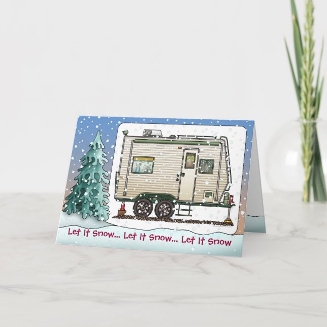 Toy Hauler Trailer Camper Holiday Cards Feiertagskarte (Vorderseite)