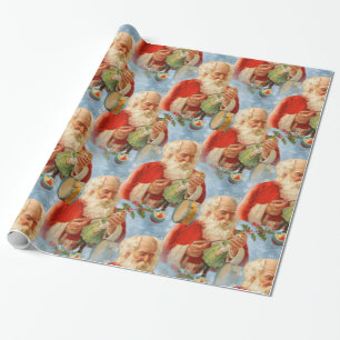 Toy Maker Vintag Santa Claus Geschenkpapier