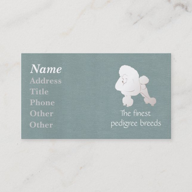 Toy Poodle Biz Card Visitenkarte (Vorderseite)