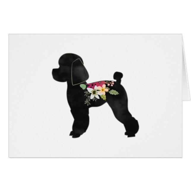 Toy Poodle Breed Boho Silhouette Card (Vorderseite (Horizontal))
