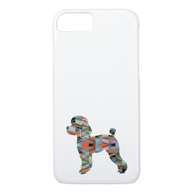 Toy Poodle Dog Geo Silhouette Kariert Case-Mate iPhone Hülle (Rückseite)