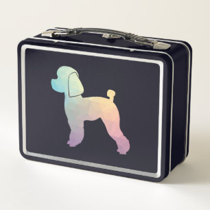 Toy Poodle Dog Geo Silhouette Pastel Metall Brotdose