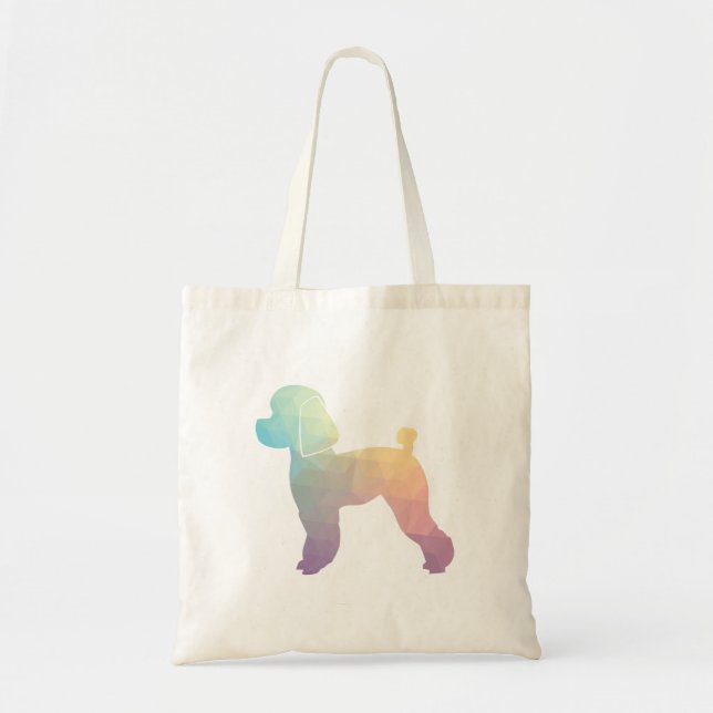 Toy Poodle Dog Geo Silhouette Pastel Tragetasche (Vorne)