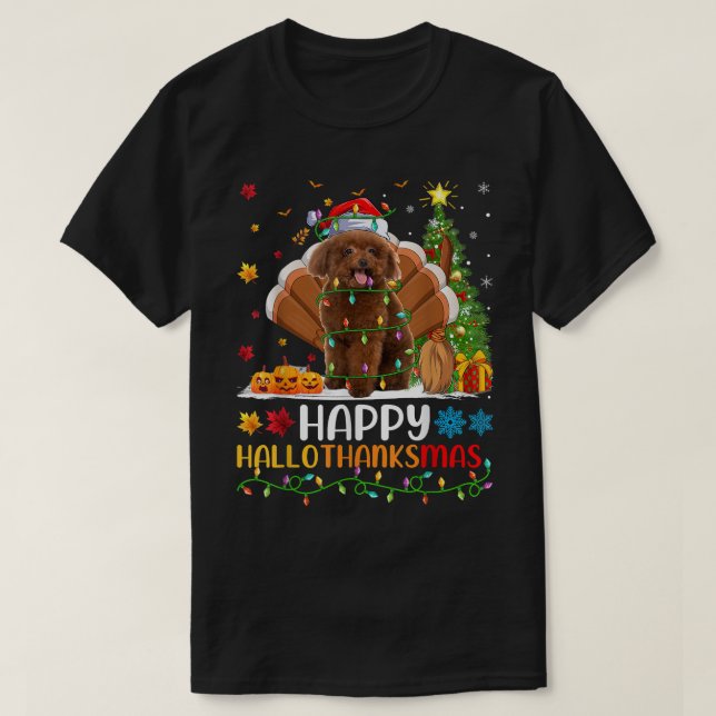 Toy Poodle Dog Lover Funny Happy Toy Poodle HelloT T-Shirt (Design vorne)