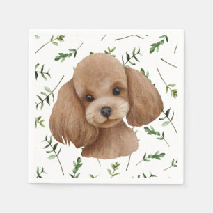 Toy Poodle Greenery Boho Baby Shower Napkins Serviette