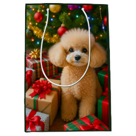 Toy Poodle Holiday Card Mittlere Geschenktüte