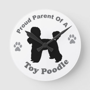 Toy Poodle Runde Wanduhr