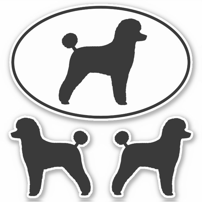 Toy Poodle Silhouetten Hunde Rasse Vinyl Sticker S (Vorderseite)