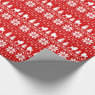 Toy Pudel Silhouetten Weihnachts-Feiertags-Muster Geschenkpapier