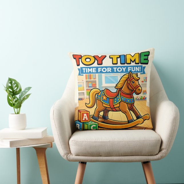 Toy rocking horse Nursery throw pillow Kissen (Stuhl )