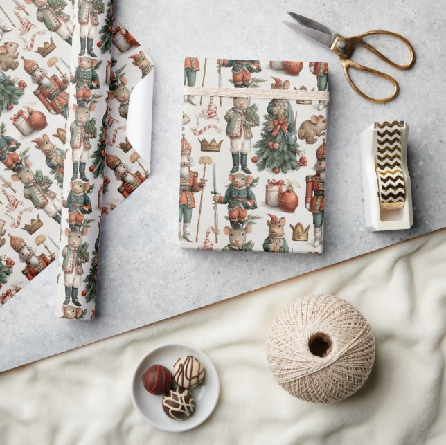 Toy Soldier Mice Christmas Pattern Geschenkpapier (Kunsthandwerk)